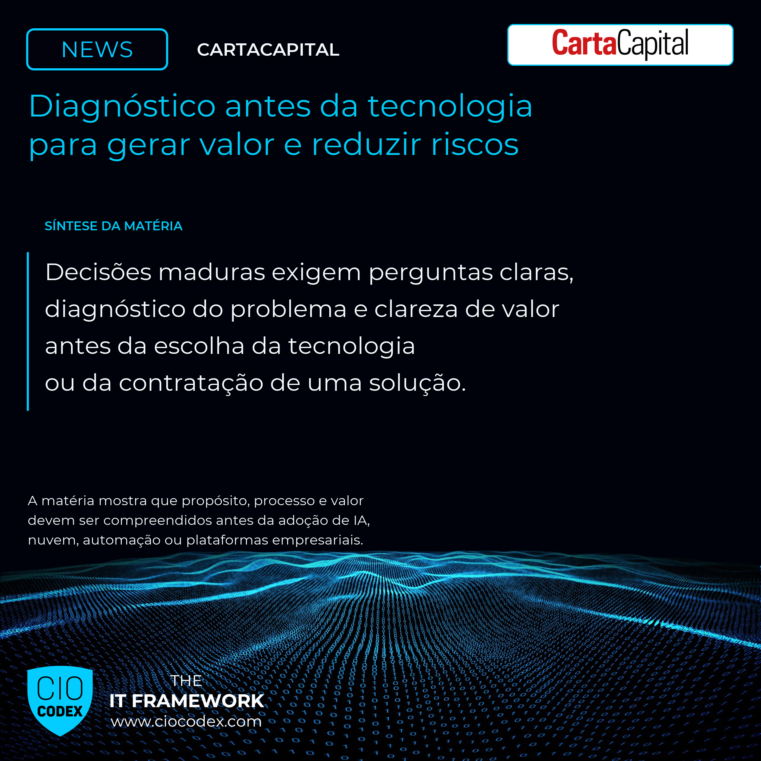 Na mídia – CartaCapital destaca diagnóstico em tecnologia
