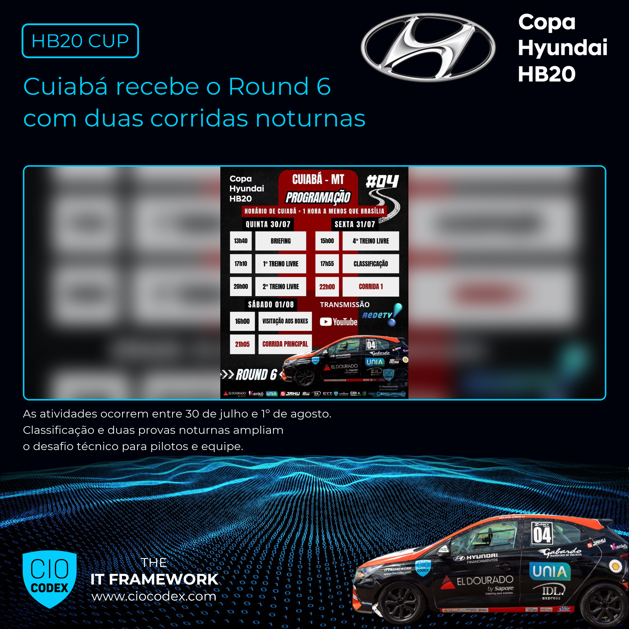 Copa HB20 – Carro #04 disputa etapa noturna em Cuiabá